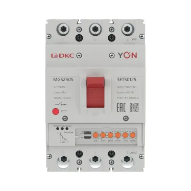 Выключатель автоматический YON MGS250S 3P 50-125A 50kA с электронным расцепителем ETS