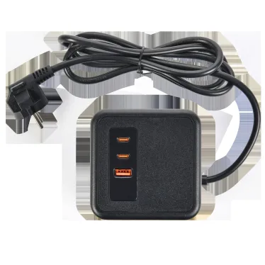 DOMINIC Удлинитель У08K 8 мест 2P+PE 1,5м 3х1,0мм2 16А/250В USB A+C 20Вт черный IEK