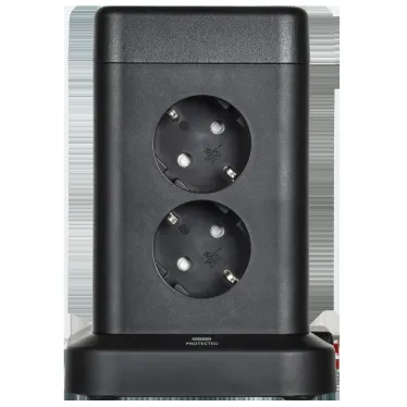 DOMINIC Удлинитель У08K 8 мест 2P+PE 1,5м 3х1,0мм2 16А/250В USB A+C 20Вт черный IEK