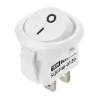 Выключатель клавишный круглый KCD11-101 250В AC/DC, 1P, 3А, (2с), ON-OFF, белый, Micro TDM