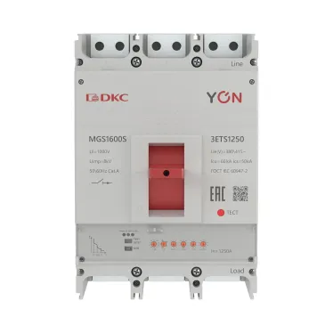 Выключатель автоматический YON MGS1600S 3P 500-1250A 66kA с электронным расцепителем ETS