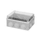 Распаячная коробка ОП 150х110х70мм прозрач. крышка IP55 10 гермовводов инд. штрихкод TDM