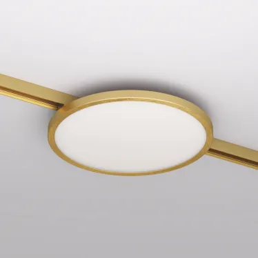 Светильник для трека SHINE FLOW со светодиодом D198хH27 48В DC 15 Вт RA-90 3000 К IP20 сатинированная латунь алюм. DENKIRS DK5763-SB