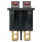 Выключатель двухклавишный KCD3-221N/D 250В AC/DC 1P 15А (6с) ON-OFF черный с красной точечной LED подсветкой TDM