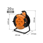 Удлинитель силовой УКз16-004 TDM (4 места/20м ПВС 3х10)