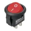 Выключатель клавишный круглый KCD11-101 250В AC/DC, 1P, 3А, (2с), ON-OFF, черный корпус, красная клавиша, Micro TDM