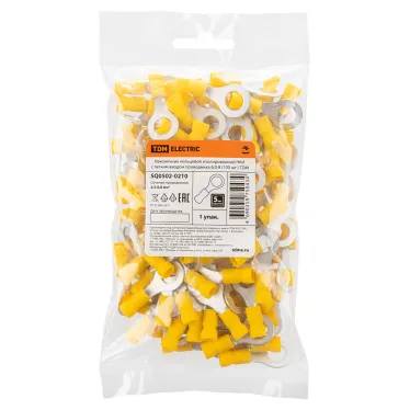 Наконечник кольцевой изолированный НКИ с легким вводом проводника 6,0-8 (100 шт.) TDM