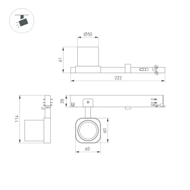 Светильник LGD-DIAFILM-4TR-R60-10W Warm2700 BK, 20 deg, 230V, IP20, металл, 5 лет