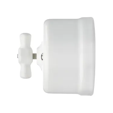 Выключатель фарфоровый поворотный проходной с ручкой (бантик) 10А белый «Болонь» TDM