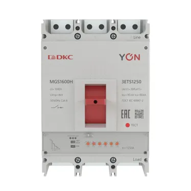 Выключатель автоматический YON MGS1600H 3P 500-1250A 85kA с электронным расцепителем ETS