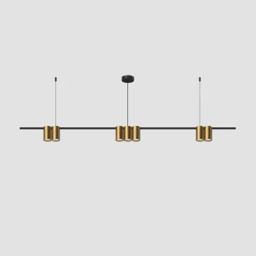 Светильник подвесной ORBIT IP20 7xGU10 LED до 15 Вт черн.+сатинированное зол. алюм. DENKIRS DK4063-BK+SG