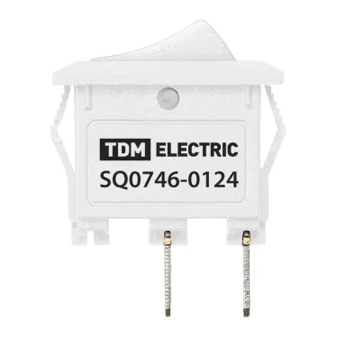 Выключатель клавишный KCD11-101 250В AC/DC, 1P, 3А, (2с), ON-OFF, белый, Micro TDM