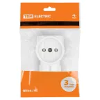 Тройник 3х2П 16А 250B ЕВРО белый "Ретро" (карболит) TDM