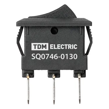 Выключатель клавишный KCD11-102 250В AC/DC, 1P, 3А, (3с), ON-ON, черный, Micro TDM