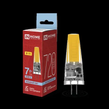 Лампа светодиодная LED-JC-COB 7Вт 12В G4 6500К 720Лм IN HOME
