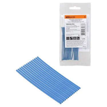 Набор трубок термоусаживаемых клеевых Моноцвет синий 15/06 TDM