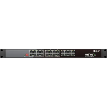 Коммутатор промышленный неуправляемый U-2GX/SFP-24GTP-R, 2 порта 1000Base-X SFP, 24 порта 10/100/1000Base-T(X) RJ45 c PoE, монтаж в 19'' стойку TSX EKF