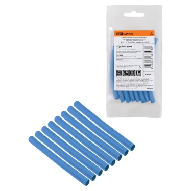 Набор трубок термоусаживаемых клеевых Моноцвет синий 64/20 TDM