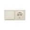 LETO Выключатель и розетка с заземлением, крем горизонталь Lezard 752-0300-170BAP