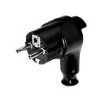 Вилка угловая c/з черная с кнопкой извлечения из сети 16А 250В TDM