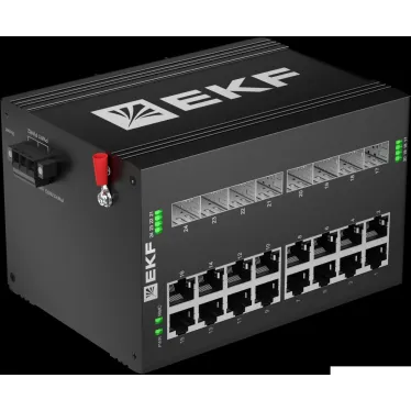 Коммутатор промышленный неуправляемый U-8GX/SFP-16GT, 8 портов 1000Base-X SFP, 16 портов 10/100/1000Base-T(X) RJ45, монтаж на динрейку TSX EKF