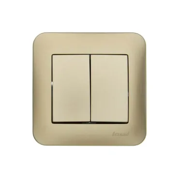 ASTI Выключатель 2-кл., 10 А, золото Lezard 7081-3636-101