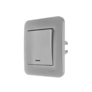 ASTI Выключатель 1-кл. с подсветкой, 10 А, платина Lezard 7081-3535-111