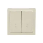 LETO Выключатель проходной двойной крем Lezard 752-0300-106