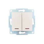 ASTI Выключатель 2-кл. с подсветкой, 10А, механизм, крем, Lezard 7081-0388-112