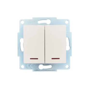 ASTI Выключатель 2-кл. с подсветкой, 10А, механизм, крем, Lezard 7081-0388-112