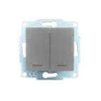 ASTI Выключатель 2-кл. с подсветкой, 10А, механизм, платина Lezard 7081-3588-112