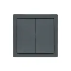 LETO Выключатель двойной графит Lezard 752-3400-101