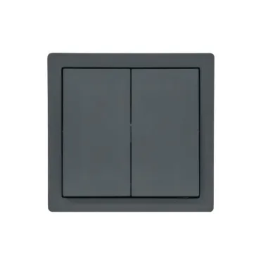 LETO Выключатель двойной графит Lezard 752-3400-101