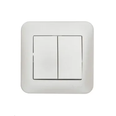 ASTI Выключатель 2-кл., 10 А, жемчужно-белый перламутр Lezard 7081-3030-101