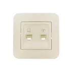 ASTI Розетка компьютер +телефон крем Lezard 7081-0303-143