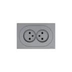                  OSEN Розетка двойная без заземления 16А, механизм, серый матовый Lezard 743-7400-128B
               