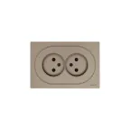 OSEN Розетка двойная без заземления 16А, механизм, титан Lezard 743-3700-128B