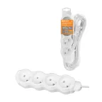 Удлинитель бытовой Люкс 4 гнезда 10 м б/з с з/ш ПВС 2х10 мм2 10 А 250 В 2400 Вт TDM