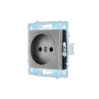 ASTI Розетка без заземления, 16 А,механизм, цв. Платина Lezard 7081-3588-121B