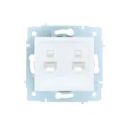 ASTI Розетка 2-ая компьютерная, механизм, белая Lezard 7081-0288-141