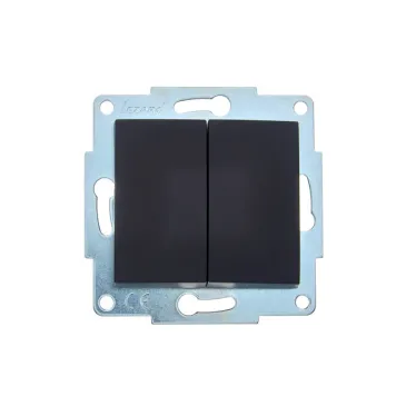 ASTI Выключатель 2-кл., 10 А, механизм, чёрный бархат Lezard 7081-4288-101