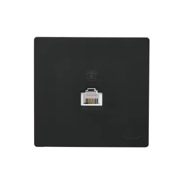 LETO Розетка телефонная евро чёрный бархат Lezard 752-4200-137