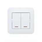 ASTI Выключатель 2-кл. с подсветкой, 10А, белый Lezard 7081-0202-112