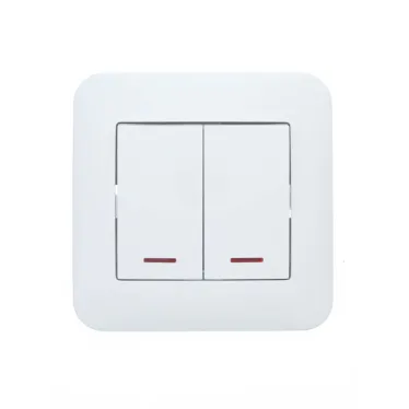 ASTI Выключатель 2-кл. с подсветкой, 10А, белый Lezard 7081-0202-112