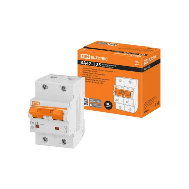 Выключатель автоматический ВА47-125 двухполюсной 125А 15кА характеристика D