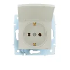                  ASTI Розетка с заземлением с крышкой, 16 А, механизм, крем Lezard 7081-0388-123B
               