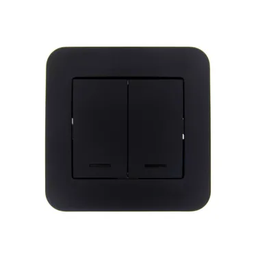 ASTI Выключатель 2-кл. с подсветкой, 10А, чёрный бархат Lezard 7081-4242-112