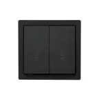 LETO Выключатель проходной двойной чёрный бархат Lezard 752-4200-106