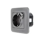 ASTI Розетка с заземлением (16 А) + USB , платина Lezard 7081-3535-181