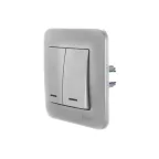 ASTI Выключатель 2-кл. с подсветкой, 10А, платина Lezard 7081-3535-112